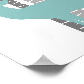 樺の木の木と鹿 ポスター (角)