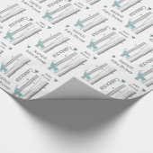 樺の木の木に鹿の赤ちゃんシャワー ラッピングペーパー (角)