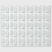 樺の木の木に鹿の赤ちゃんシャワー ラッピングペーパー (フラット)