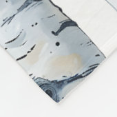 樺の木の木のパターン灰色の白 フリースブランケット (角)