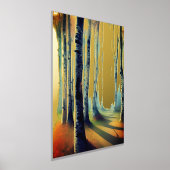 樺の木の木の森（昼光） 箔ポスター (レイダウン)