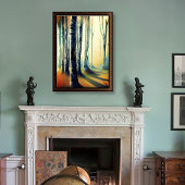 樺の木の木の森（昼光） 箔ポスター