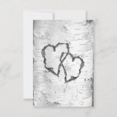 樺の木の木の樹皮を願う言葉の結婚式のカード 招待状 (裏面)