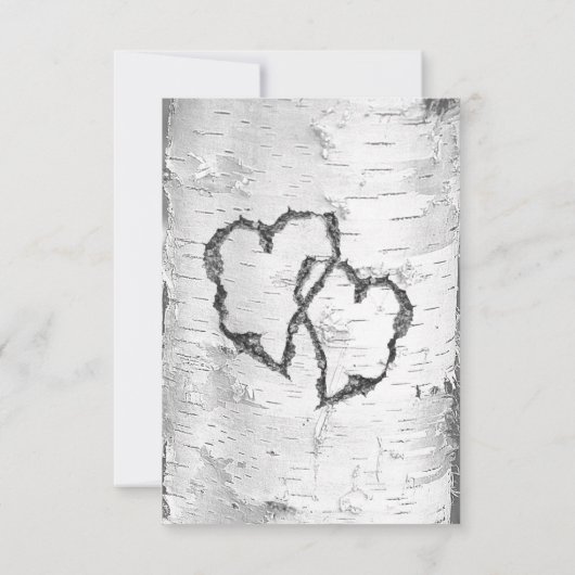 樺の木の木の樹皮を願う言葉の結婚式のカード 招待状 (裏面)