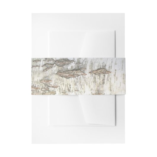 樺の木の木の樹皮ベリーバンド素朴結婚用 招待状ベリーバンド (正面例)