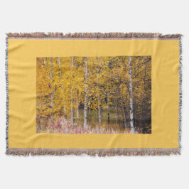 樺の木の木をスローで印刷 スローブランケット