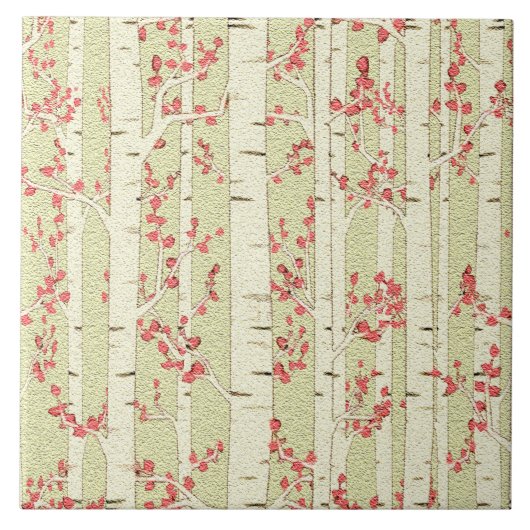 樺の木の木タイル タイル (正面)