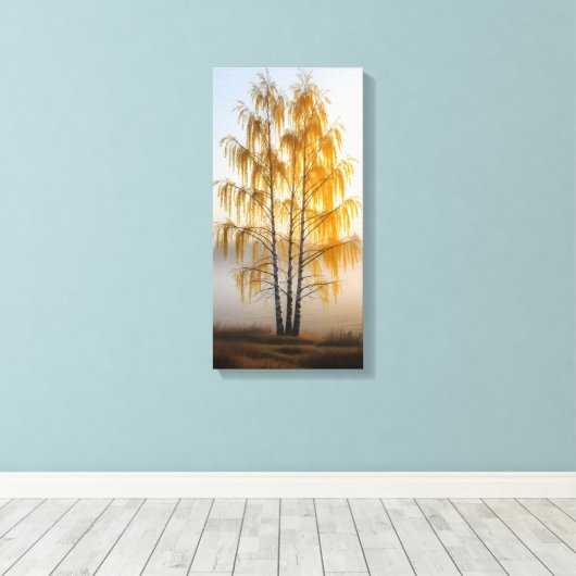 樺の木の木 キャンバスプリント (インサイチュ (ウッドフロア))