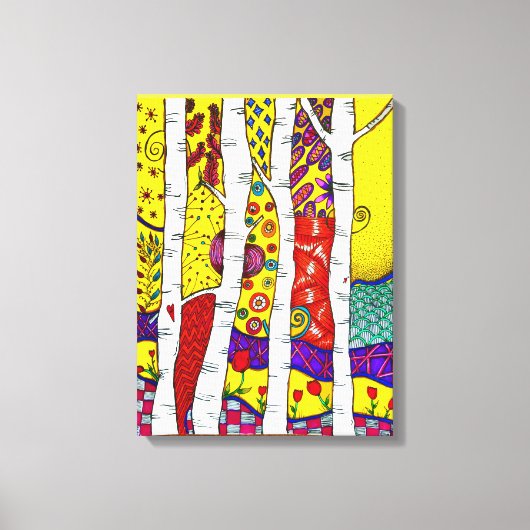 樺の木の木 キャンバスプリント (正面)