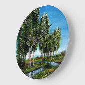 樺の木の木 ラージ壁時計 (傾斜)