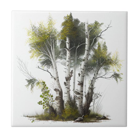 樺の木の木、北アイルランド樺の木 タイル (正面)