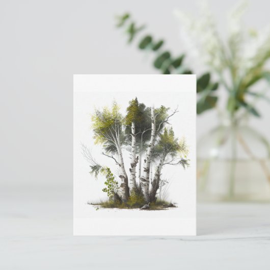 樺の木の木、北アイルランド樺の木 ポストカード (スタンド正面)