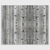 樺の木の木,白黒 ラッピングペーパー (フラット)