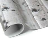 樺の木の木,白黒 ラッピングペーパー (ロールコーナー)