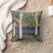 樺の木の枕 クッション (ブランケット)