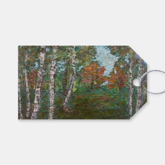 樺の木の森の木(Kimon Loghi) ギフトタグ (正面(横))