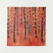 樺の木の森の風景 タペストリー (正面)