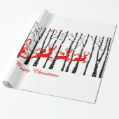 樺の木の森林のサンタ ラッピングペーパー (アンロールド)