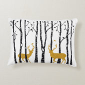樺の木の森林のトナカイ アクセントクッション (裏面)