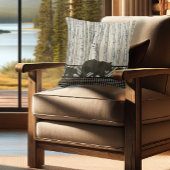 樺の木の森林ロッジの小熊の樵の格子縞の点検 クッション