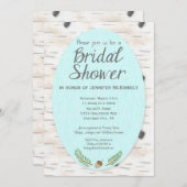 樺の木の森林手描きのブライダルシャワーの招待状 招待状 (正面/裏面)