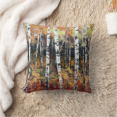 樺の木の森林01 クッション (ブランケット)