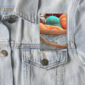 樺の木の樹皮かご内の糸 缶バッジ (インサイチュ)