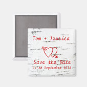 樺の木の樹皮に2つのハート マグネット (正面/裏面)