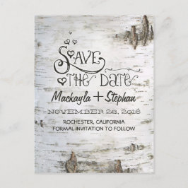 樺の木の樹皮の素朴な国は日付はがきを保存 案内ポストカード