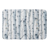 樺の木の灰色の白いパターン バスマット (正面)
