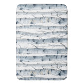 樺の木の灰色の白いパターン バスマット (正面縦)