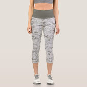 樺の木の白と灰色のパターン カプリレギンス (正面)