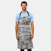 樺の木の皮の模様のエプロン エプロン (着用した状態)