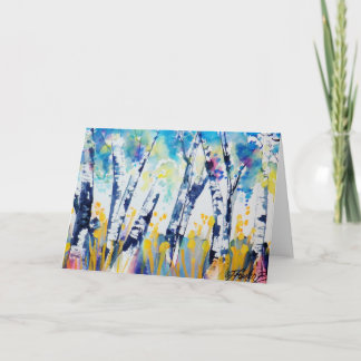 樺の木の直感の~ W/Colorの空白のな挨拶状 カード
