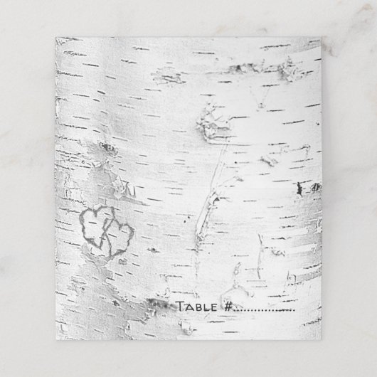 樺の木の結婚木の護衛又は座席表 プレイスカード (外部開封)