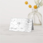 樺の木の結婚木の護衛又は座席表 プレイスカード (裏面)