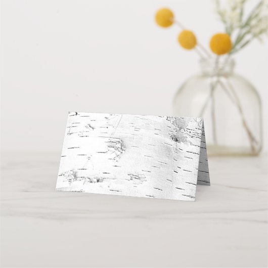 樺の木の結婚木の護衛又は座席表 プレイスカード (裏面)