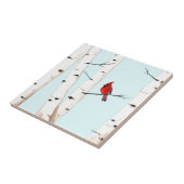 樺の木を持つ(鳥)ショウジョウコウカンチョウ タイル (側面)