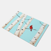 樺の木を持つ（鳥）ショウジョウコウカンチョウ ドアマット (アングル)