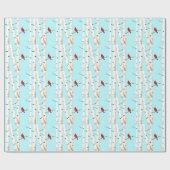 樺の木を持つ(鳥)ショウジョウコウカンチョウ ラッピングペーパー (フラット)