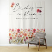 樺の木イン開花ブライダルシャワータペストリー背景 タペストリー (インサイチュ)