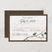 樺の木ウッドカ結婚ーの応答カード 出欠カード (正面/裏面)