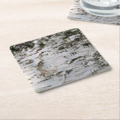 樺の木ウッドコースター001 スクエアペーパーコースター (アングル)