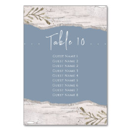 樺の木ウッドダストブルー結婚のテーブル番号リスト テーブルナンバー