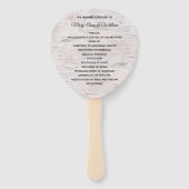 樺の木ウッドバークプリント2結婚式 プログラムファン ハンドファン (正面)