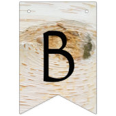 樺の木ウッド素朴ハートブラウンブライダルシャワーデコール バンティングフラッグ (第2の旗)