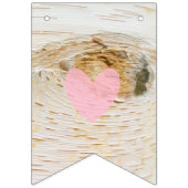 樺の木ウッド素朴ハートブラウンブライダルシャワーデコール バンティングフラッグ (第1の旗)