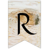 樺の木ウッド素朴ハートブラウンブライダルシャワーデコール バンティングフラッグ (第3の旗)