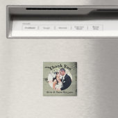 樺の木ウッド結婚サンキューフォトマグネット マグネット (インサイチュ (食洗機))