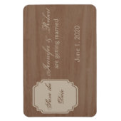 樺の木ウッド美しい秋の結婚式保存日付 マグネット (縦)